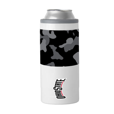 Ohio St Black Camo 12oz Slim Can Coolie
