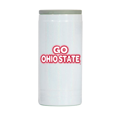 Ohio State 12oz Bubble Iridescent Slim Coolie - Logo Brands