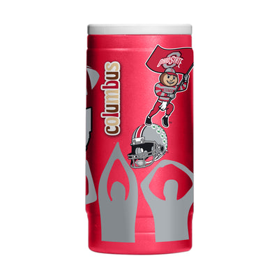 Ohio State 12oz Native Alternate Powdercoat SlimCan Coolie