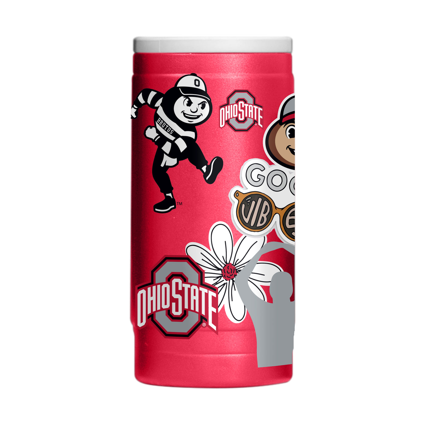 Ohio State 12oz Native Alternate Powdercoat SlimCan Coolie