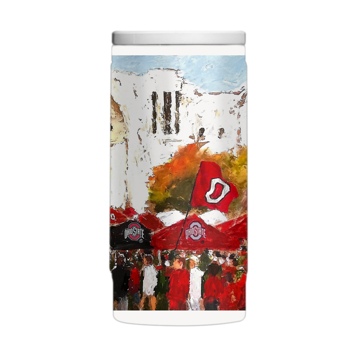 Ohio State 12oz Collector Powder Coat Slim Can Coolie