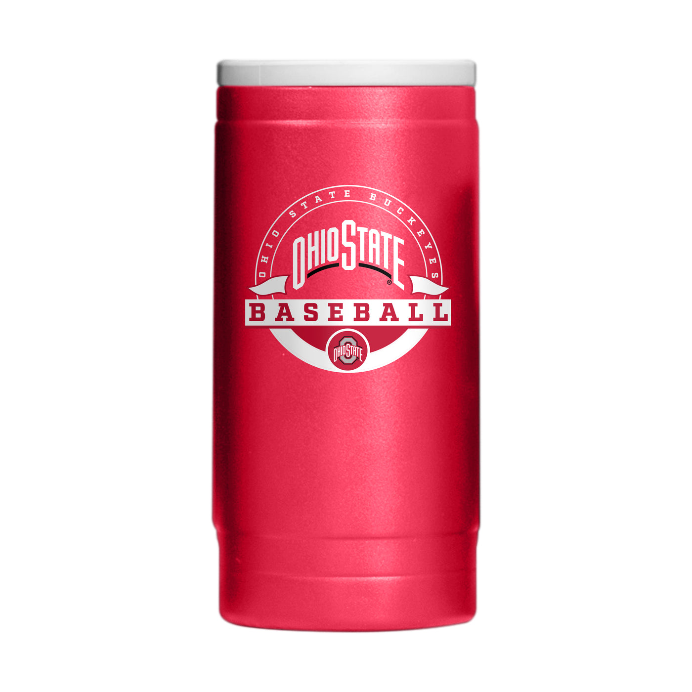 Ohio State Baseball 12oz Powder Coat Slim Can Coolie