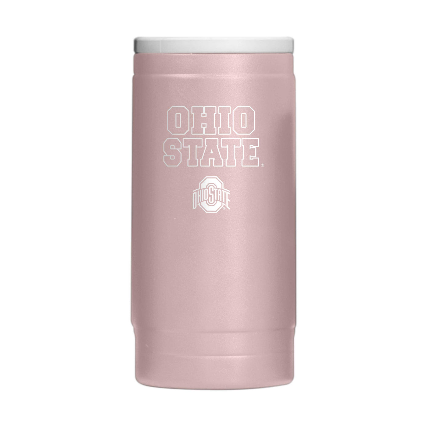 Ohio State  Stencil Powder Coat Slim Can Coolie