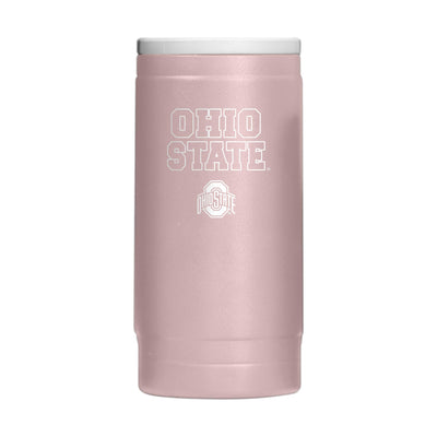 Ohio State  Stencil Powder Coat Slim Can Coolie