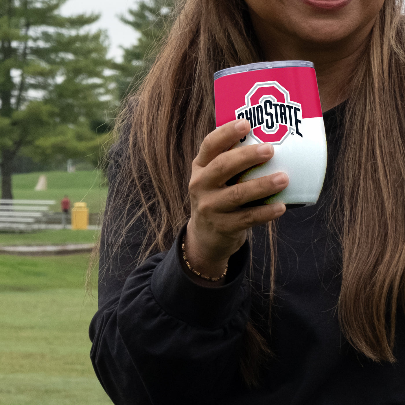 Ohio State 16oz Colorblock Stainless Curved Beverage - Logo Brands