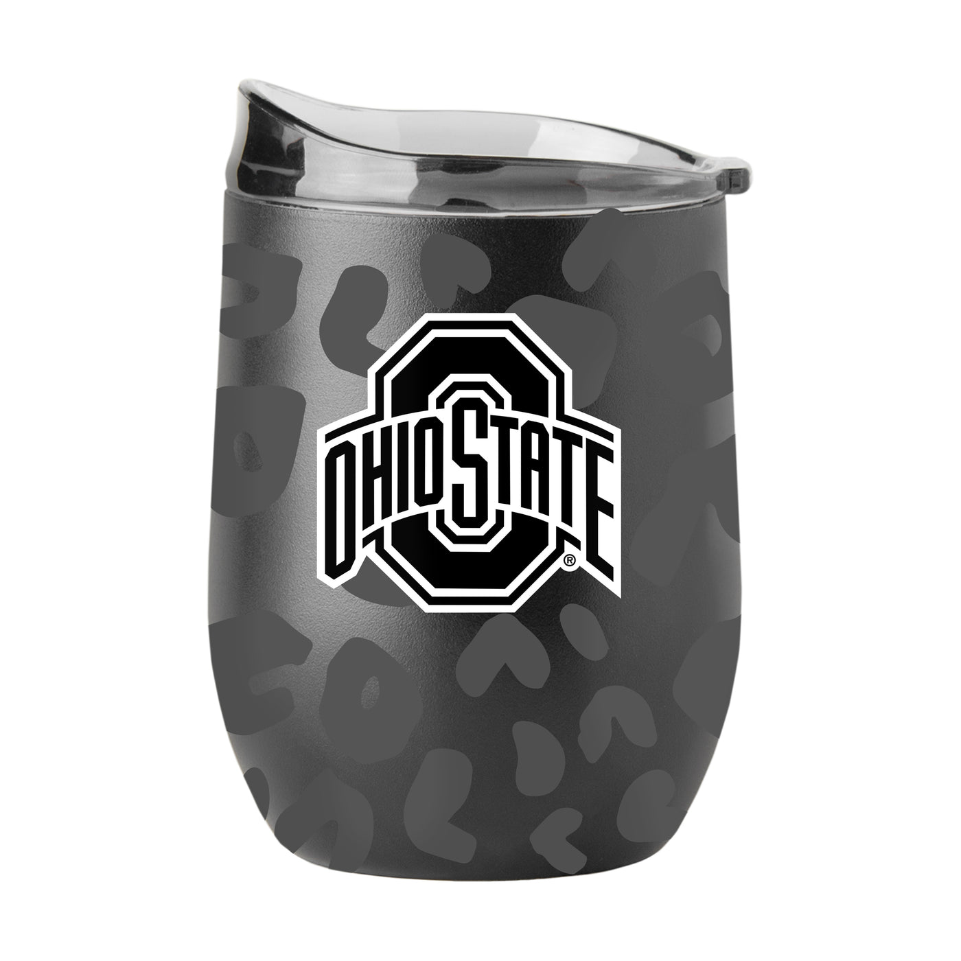 Ohio State Leopard 16oz Black Powdercoat Curved Beverage