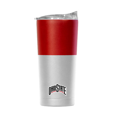 Ohio State 20oz Colorblock White Powder Coat Tumbler