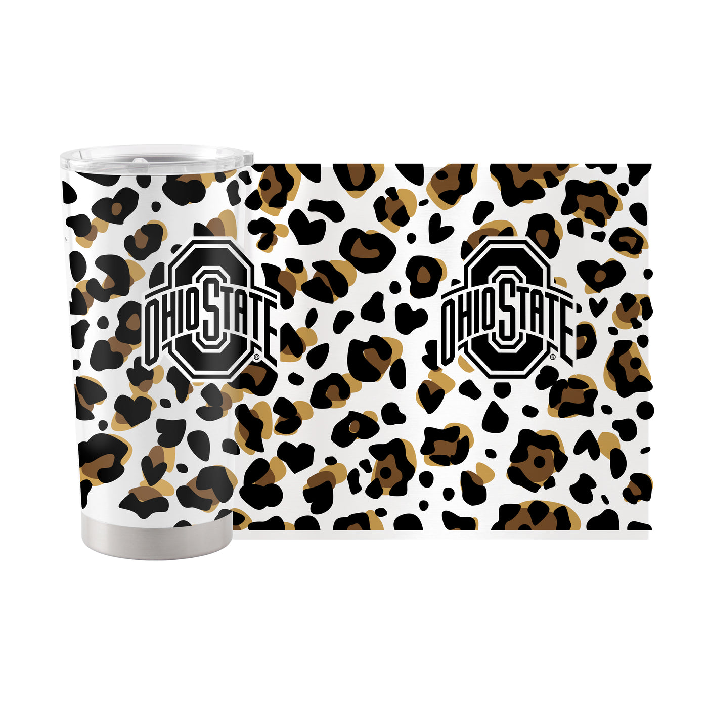 Ohio State 20oz Neutral Leopard Stainless Steel Tumbler