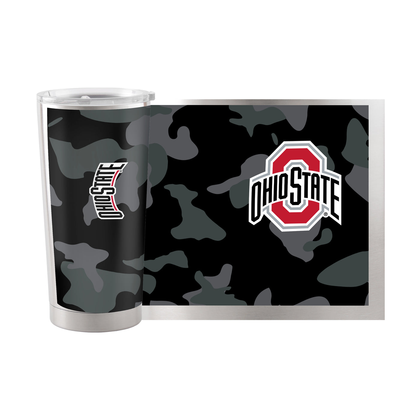 Ohio State 20oz Black Camo Stainless Steel Tumbler