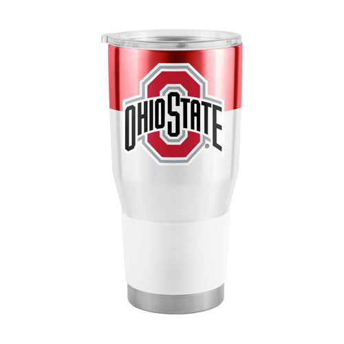 Ohio State 30oz Colorblock Stainless Steel Tumbler, durable drinkware with bold team colors and logo for fans.