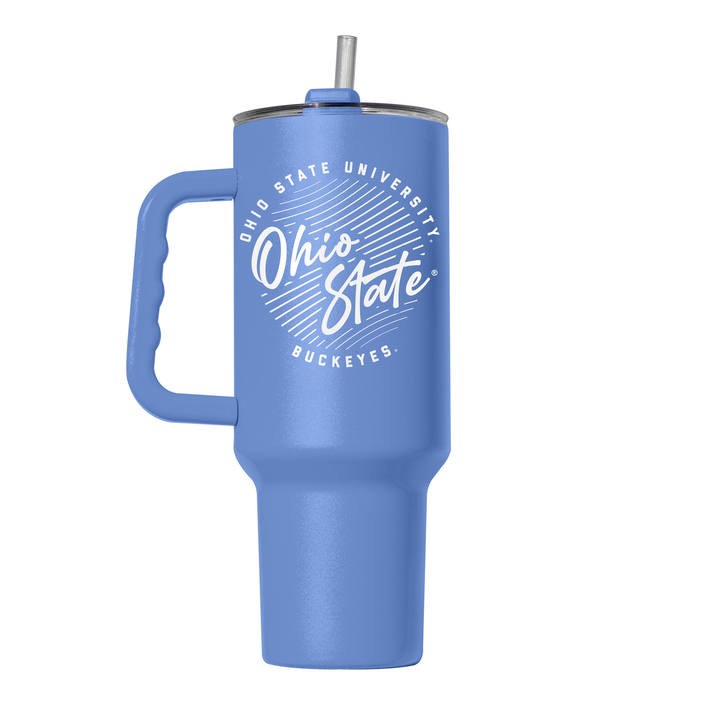 Ohio State 40oz Retro Script Arctic Powder Coat Tumbler - Logo Brands