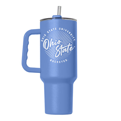 Ohio State 40oz Retro Script Arctic Powder Coat Tumbler - Logo Brands