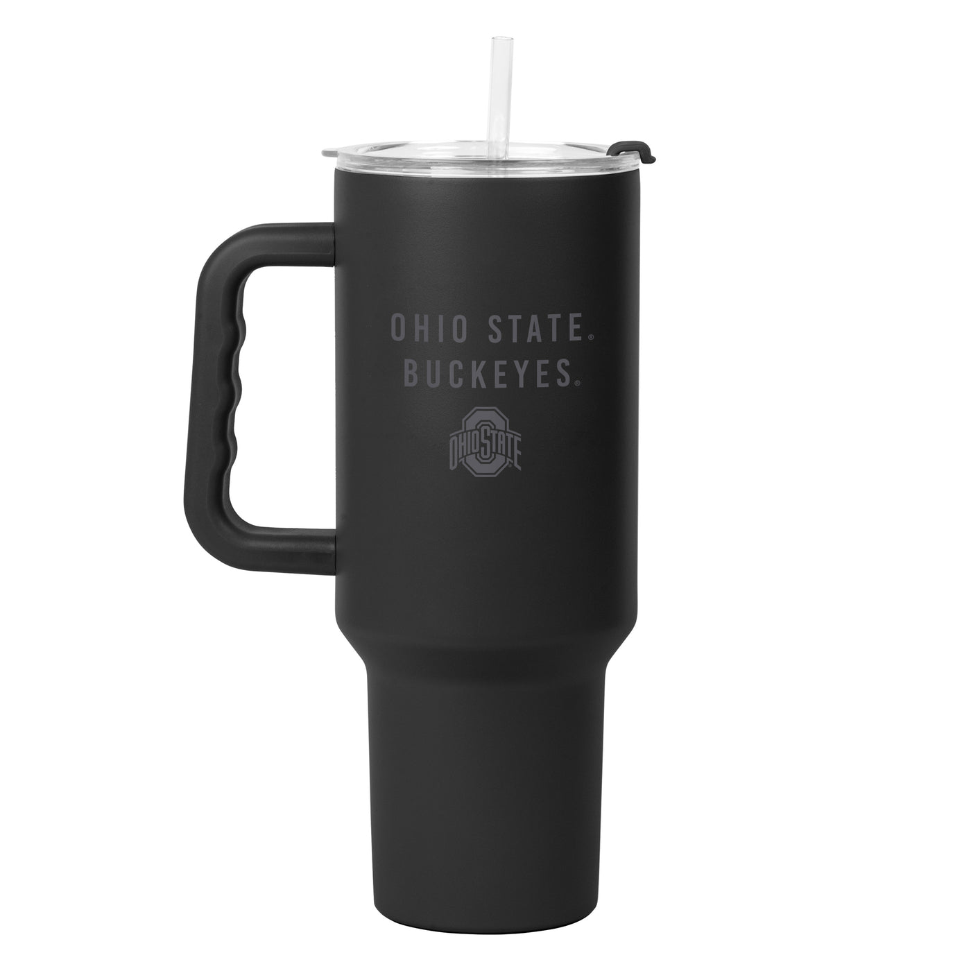 Ohio State 40oz Black Tonal Powder Coat Tumbler