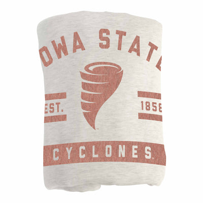 Iowa State Oatmeal Sweatshirt Blanket - Logo Brands