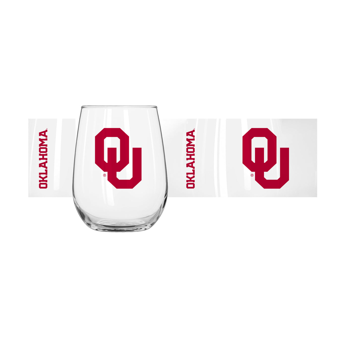 Oklahoma 16oz Gameday Curved Beverage Glass