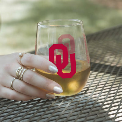 Oklahoma 16oz Gameday Curved Beverage Glass
