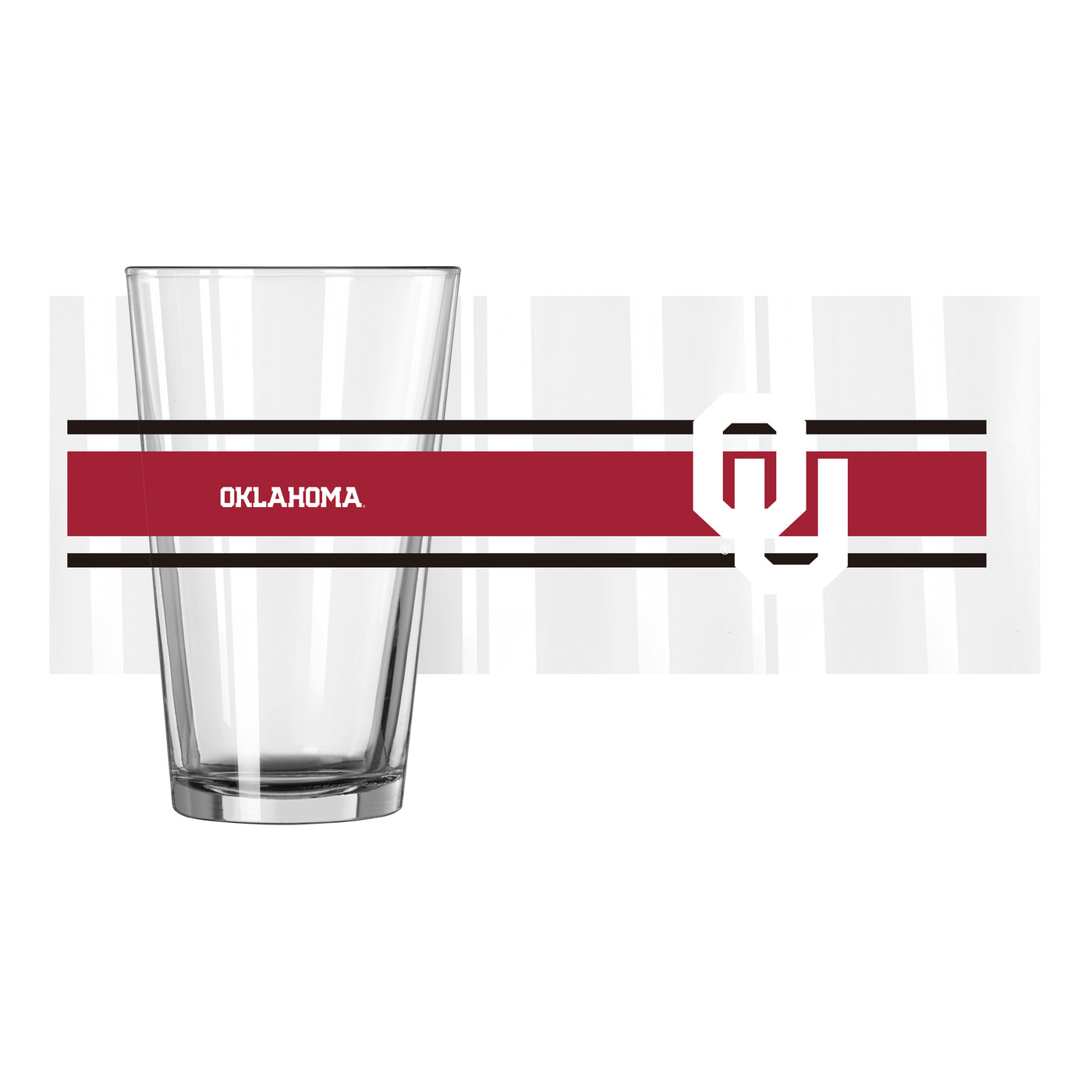 Oklahoma 16oz Stripe Pint Glass - Logo Brands
