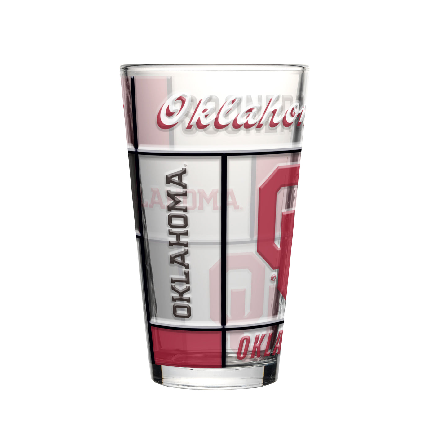 Oklahoma 16oz Quilted Stained Pint Glass