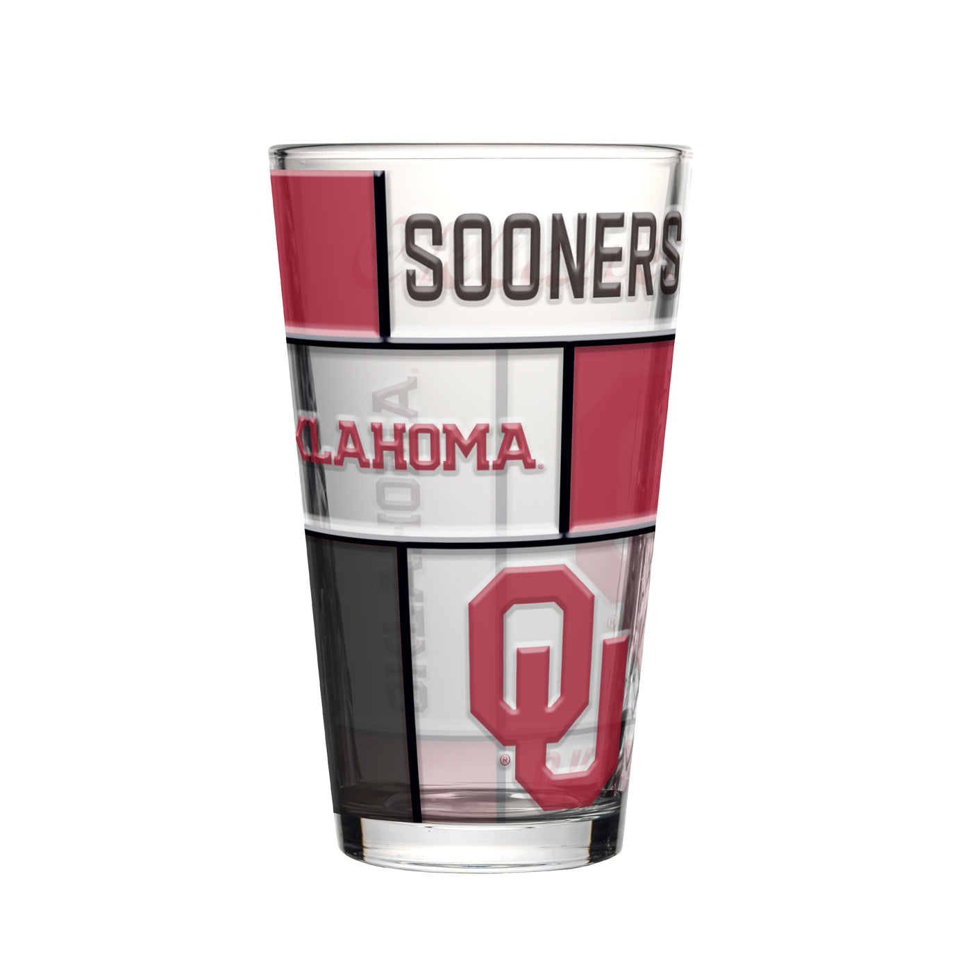 Oklahoma 16oz Quilted Stained Pint Glass