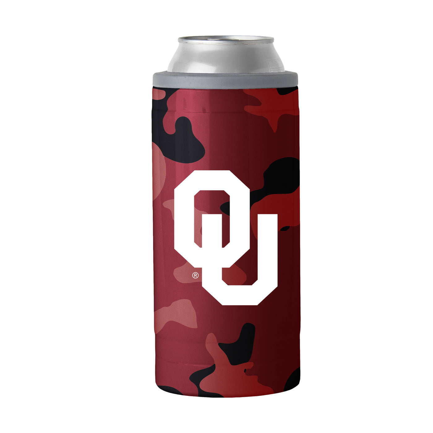 Oklahoma Camo Swagger 12oz Slim Can Coolie