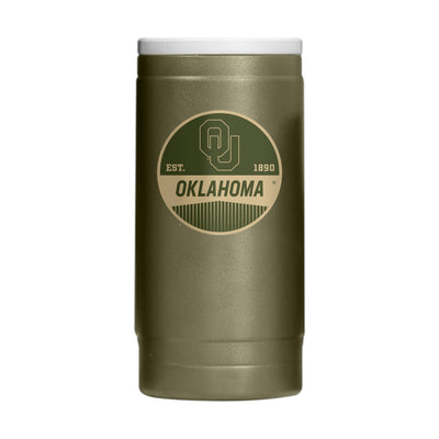 Oklahoma  Badge Powder Coat Slim Can Coolie