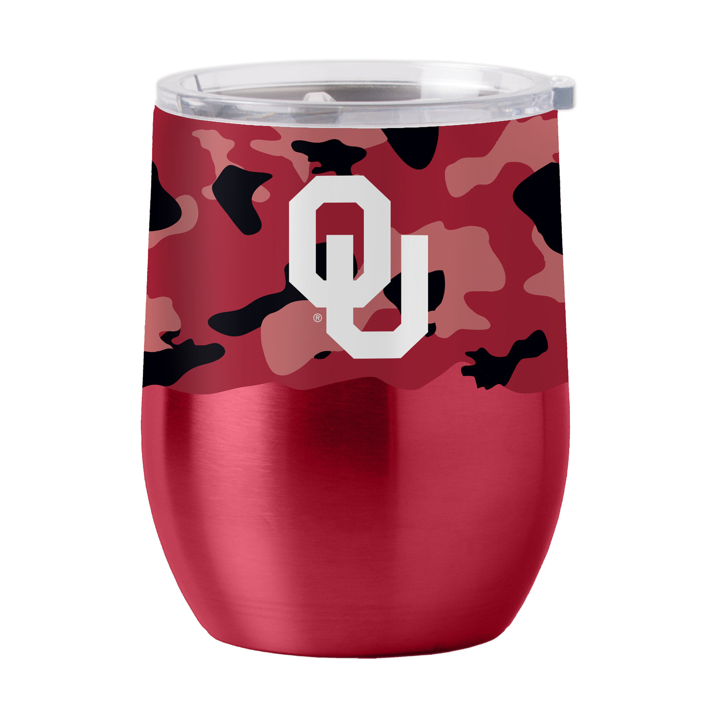Oklahoma 16oz Camo Stainless Curved Beverage