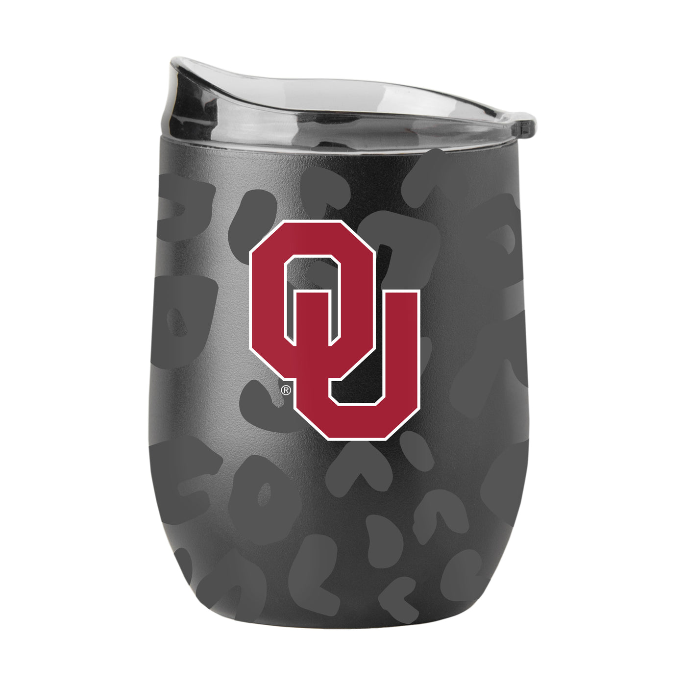 Oklahoma Leopard 16oz Black Powdercoat Curved Beverage