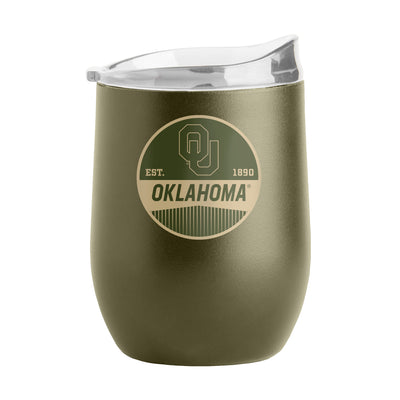 Oklahoma 16oz Badge Powder Coat Curved Beverage - Logo Brands