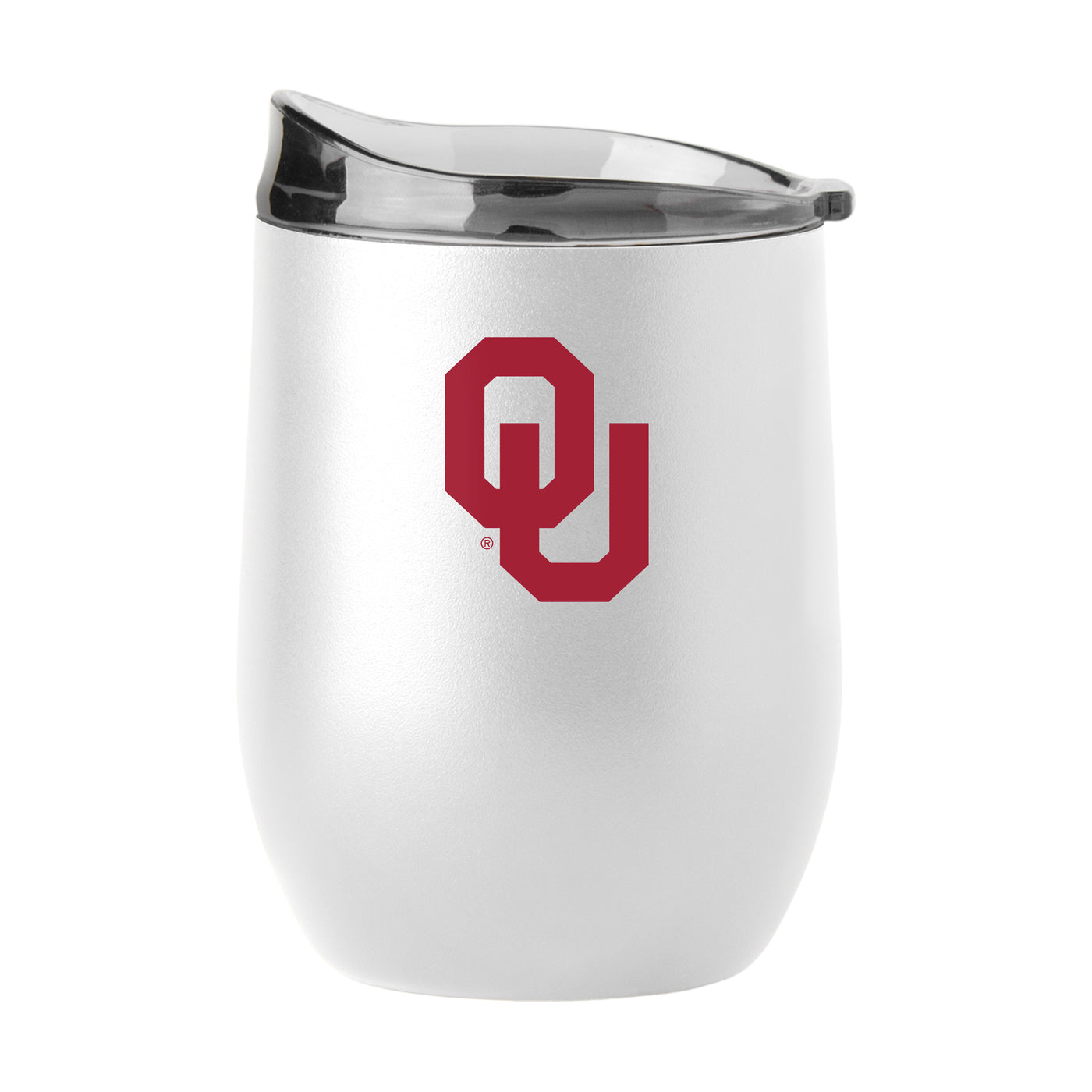 Oklahoma 16oz Swagger White Powder Coat Curved Beverage