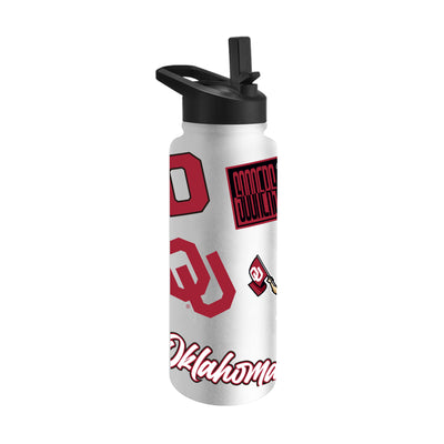 Oklahoma 34oz White Dreamweave Quencher Bottle