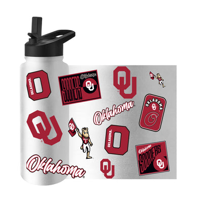 Oklahoma 34oz White Dreamweave Quencher Bottle