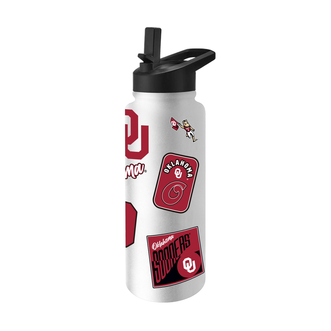Oklahoma 34oz White Dreamweave Quencher Bottle