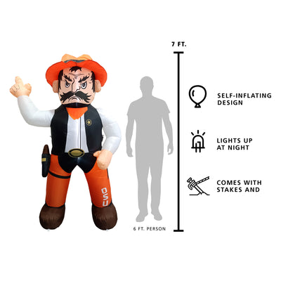 Oklahoma State Pistol Pete 7ft Yard Inflatable Mascot