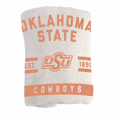 Oklahoma State Oatmeal Sweatshirt Blanket - Logo Brands