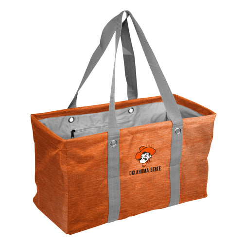 Oklahoma State Pete Barbwire picnic caddy bag by Logo Brands, featuring a colorful Oklahoma State mascot design and multiple storage compartments.