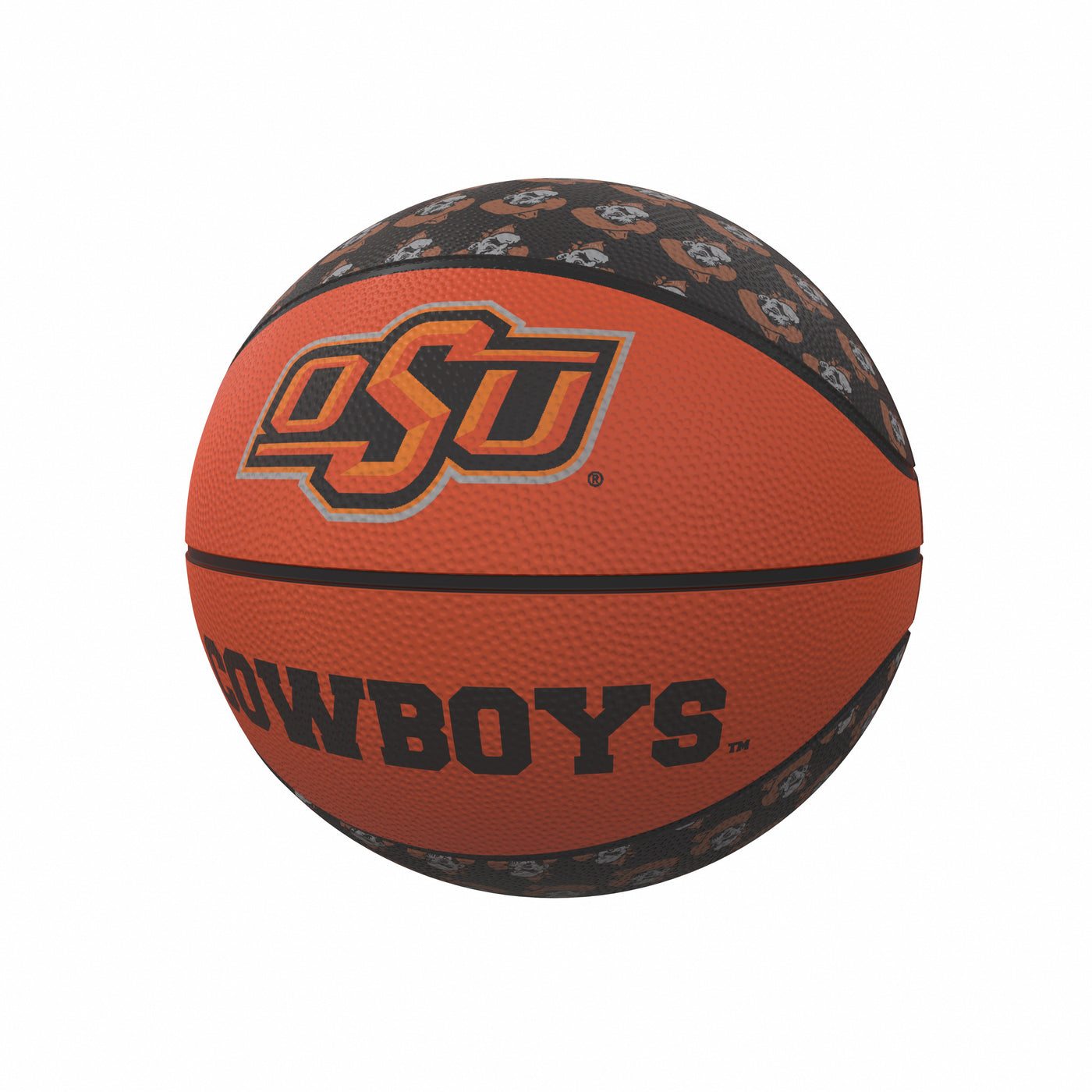 OK State Repeating Logo Mini-Size Rubber Basketball