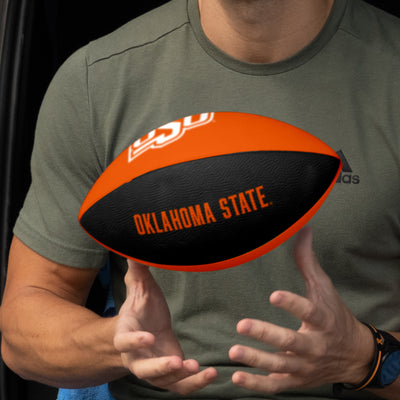 OK State Pinwheel Junior Size Rubber Football