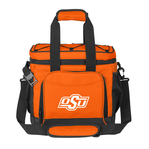 OK State 24 Flex Can Cooler by Logo Brands, insulated cooler sleeve for 12-ounce cans, with team logo and vibrant colors.