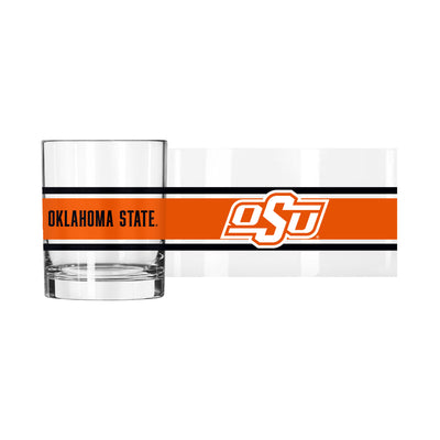 OK State 14oz Stripe Rocks Glass