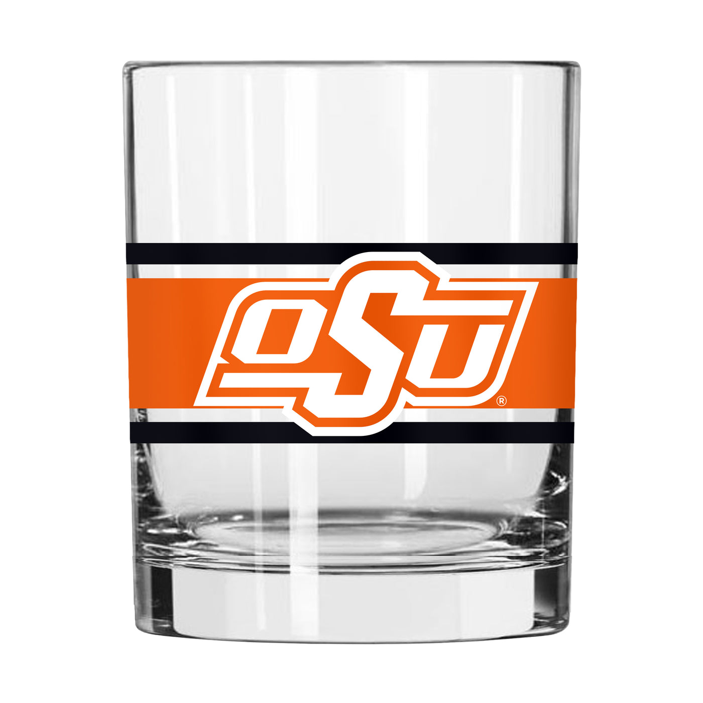 OK State 14oz Stripe Rocks Glass
