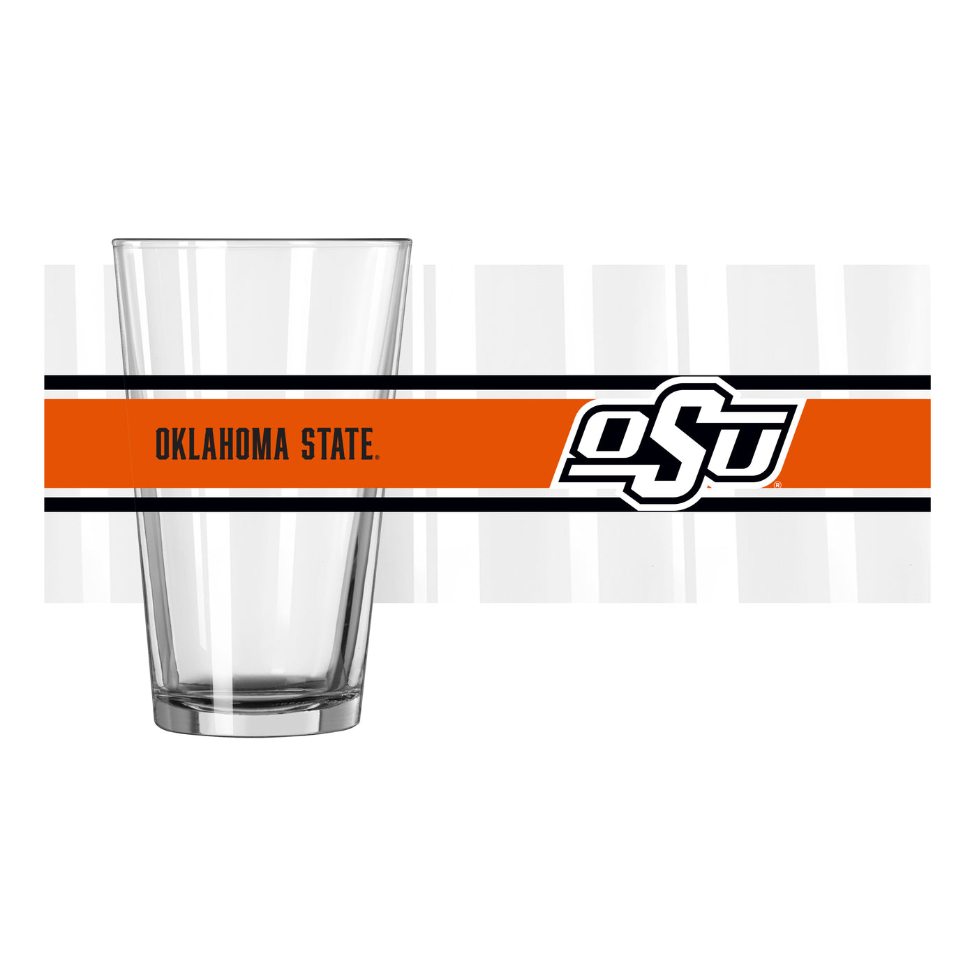 Oklahoma State 16oz Stripe Pint Glass