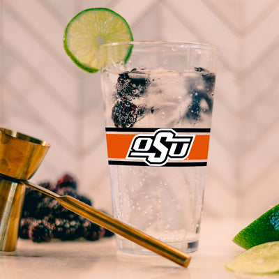 Oklahoma State 16oz Stripe Pint Glass
