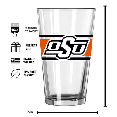 Oklahoma State 16oz Stripe Pint Glass