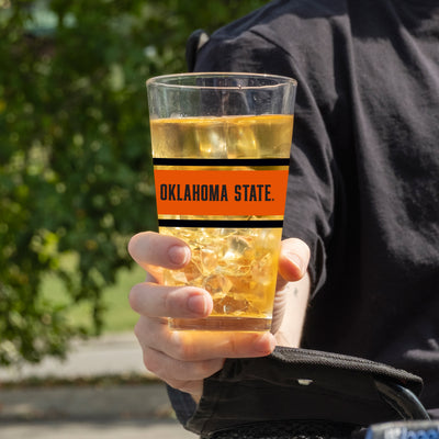 Oklahoma State 16oz Stripe Pint Glass