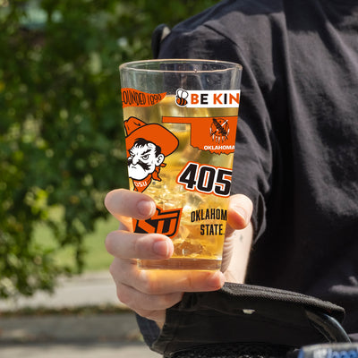 OK State 16oz Native Pint Glass