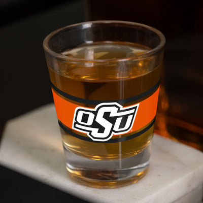 Oklahoma State 2oz Stripe Shot Glass