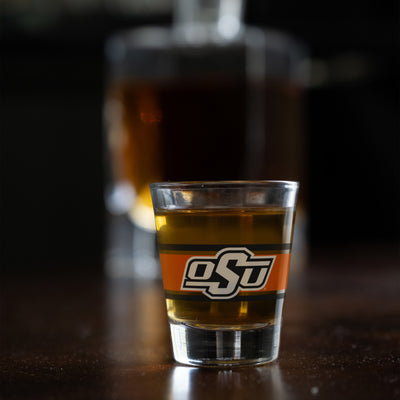 Oklahoma State 2oz Stripe Shot Glass