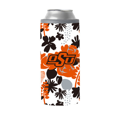 Oklahoma State 12oz Floral Slim Can Coolie