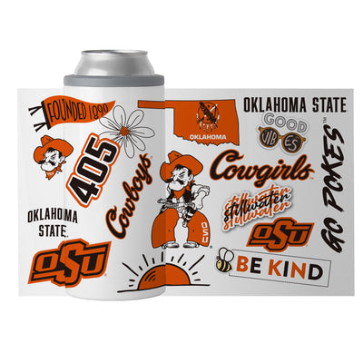 Oklahoma State 12oz Native Slim Can Coolie