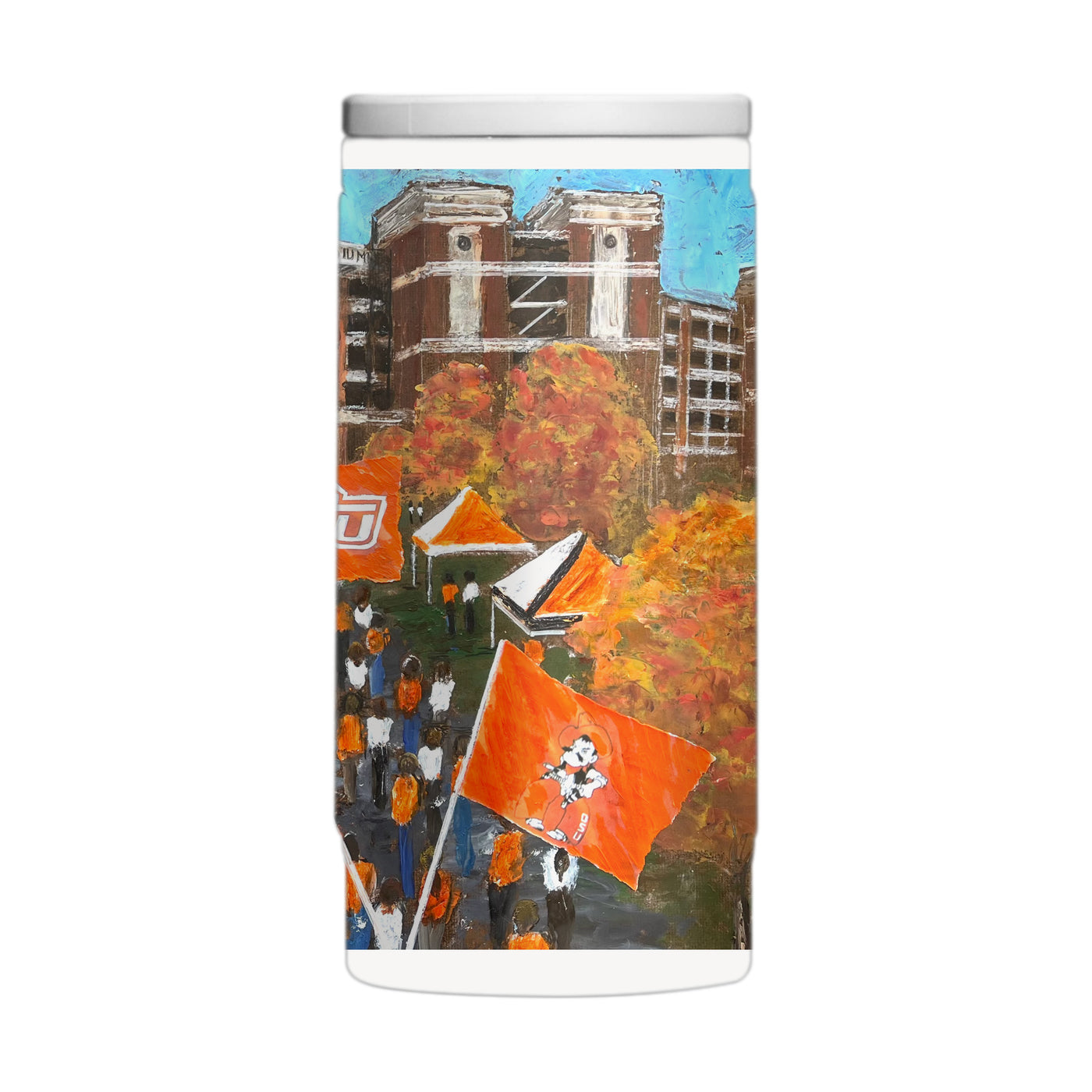 Oklahoma State 12oz Collector Powder Coat Slim Can Coolie